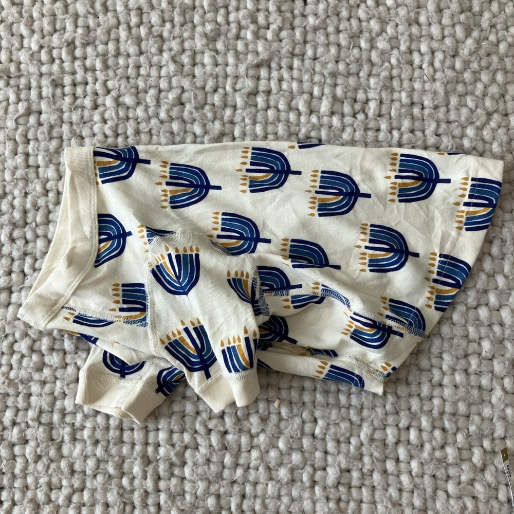 Hanna Andersson Holiday Hanukkah Menorah‎ Pet Dog Shirt PJ Sz Med Organic Cotton